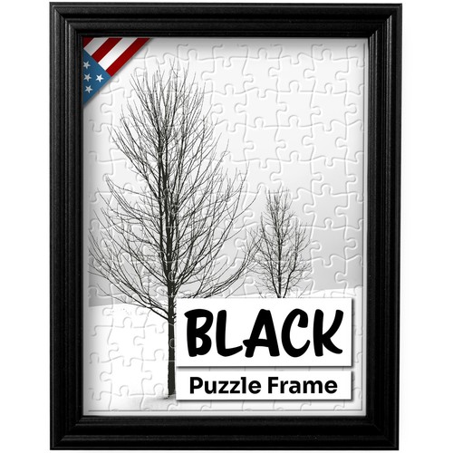Black puzzle frame - puzzle,