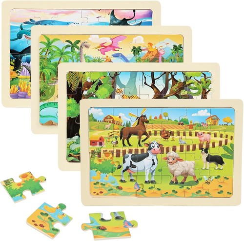 Pack wooden puzzles for kids - wooden,