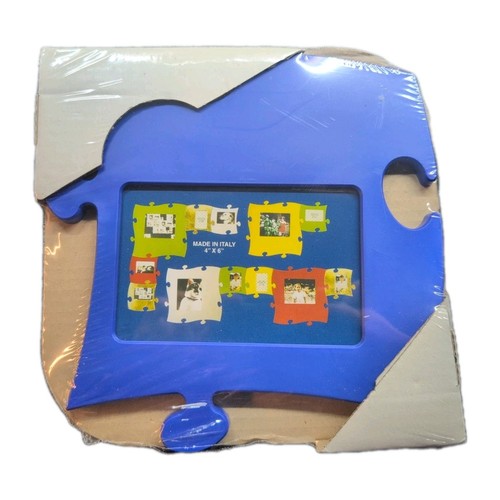 Blue puzzle piece picture - blue,