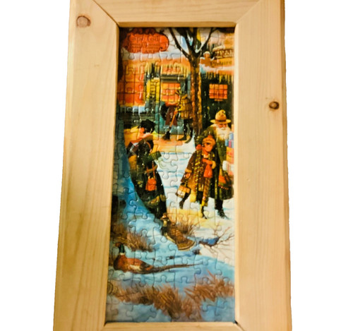 Winter village framed jigsaw - village,