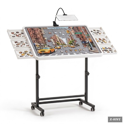 Puzzle table with drawers - puzzle,