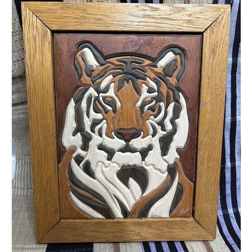 Tiger hand crafted intarsia - tiger,