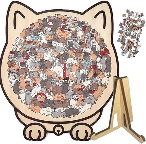 Cat shaped wooden - cat,
